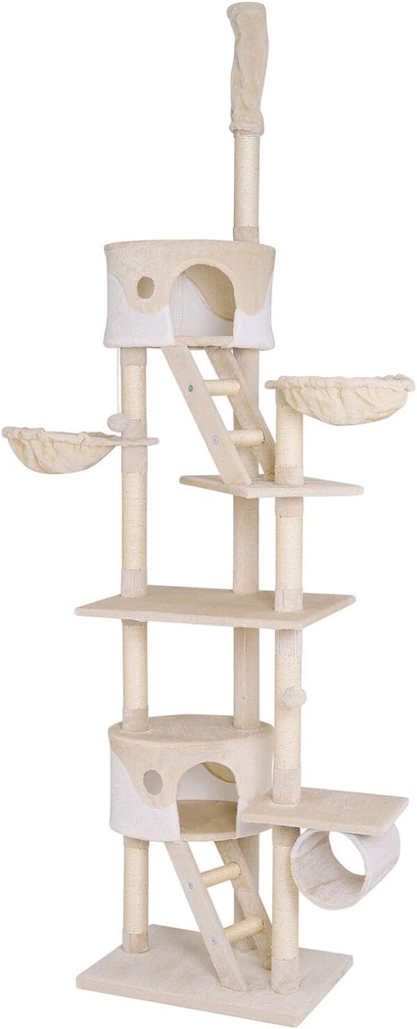 XXL Adjustable Height Cat Tree Tower with Scratching Posts
