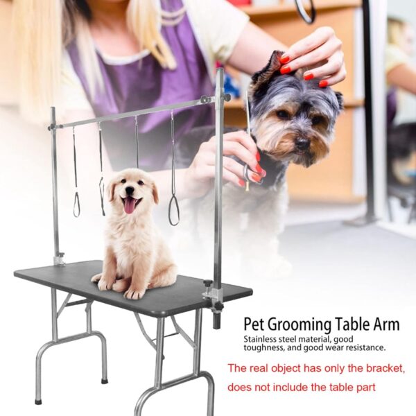Adjustable Height Pet Grooming Table Clamp with Stainless Steel Arm - Image 3